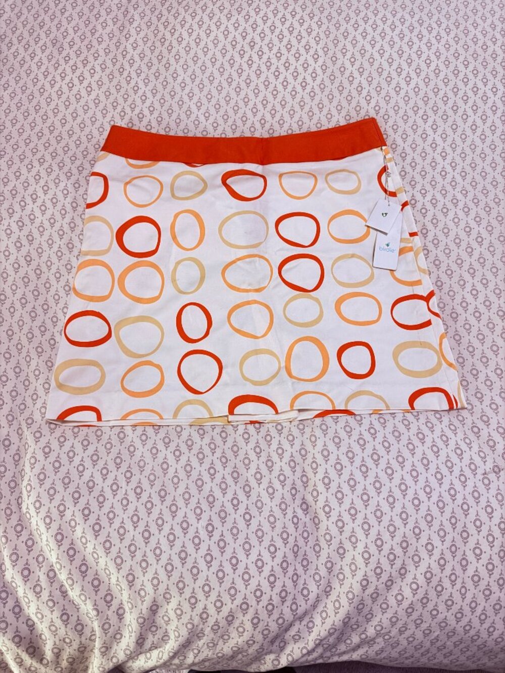 NWT Birdie Sport Golf Tennis Womens skirt size 10 modern print 16" across waist
